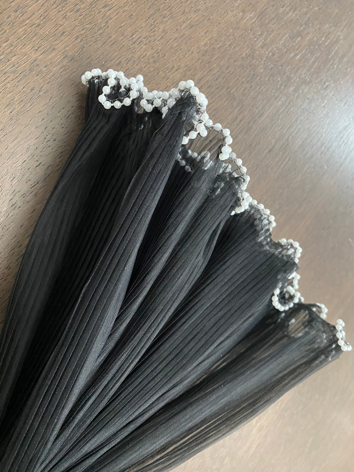 Black Mesh with Pearls