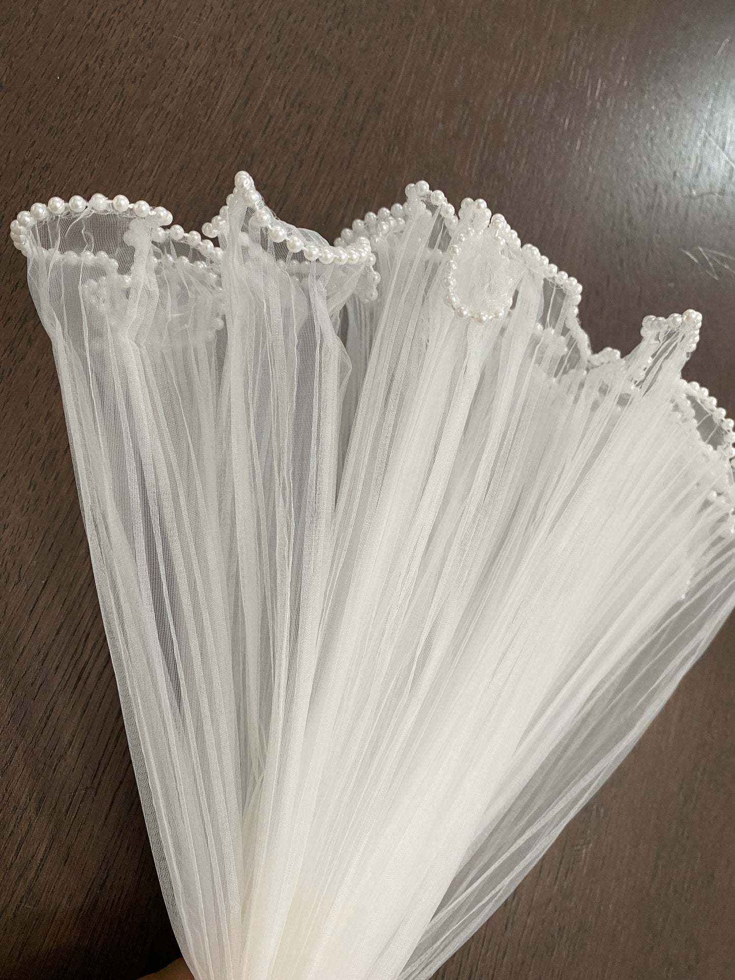 White Mesh with Pearls