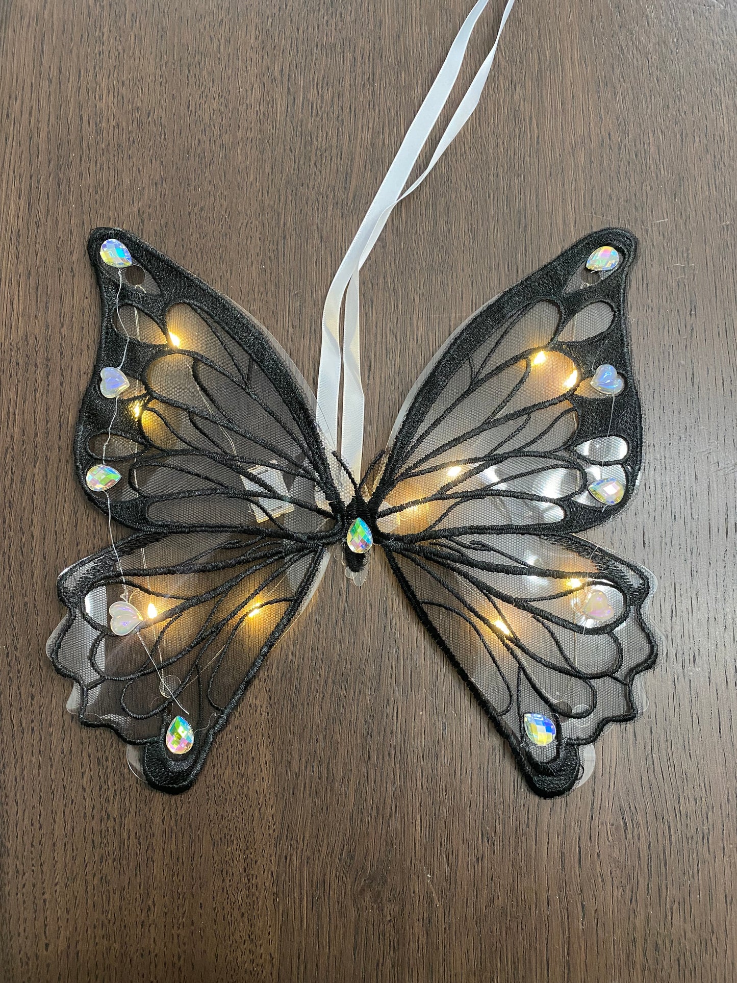 Black Lace Butterfly Wings with LED Lights