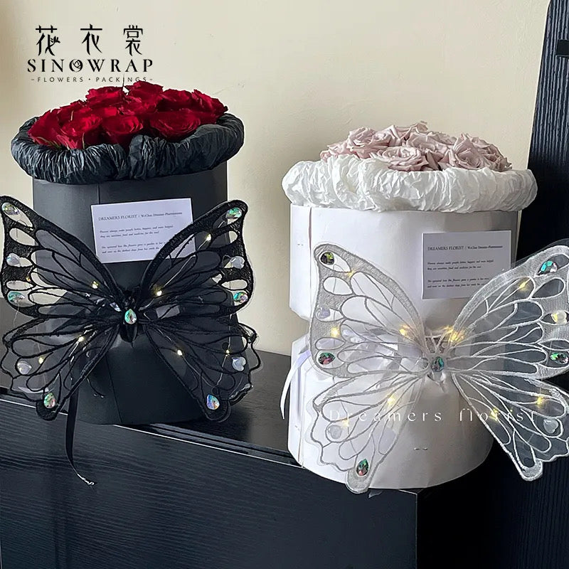 Pink Lace Butterfly Wings with LED Lights
