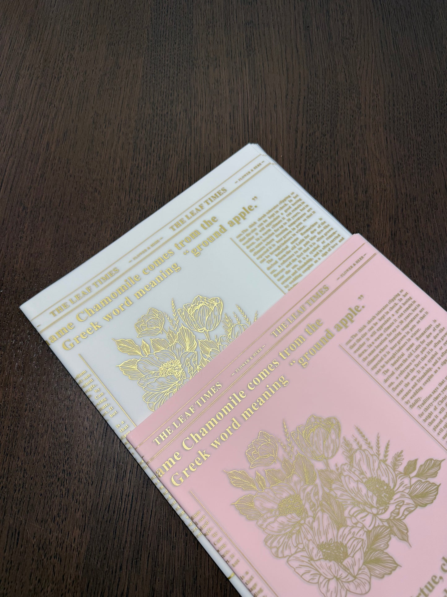 White/Gold Semi Transparent Newspaper Style Wrapping Paper