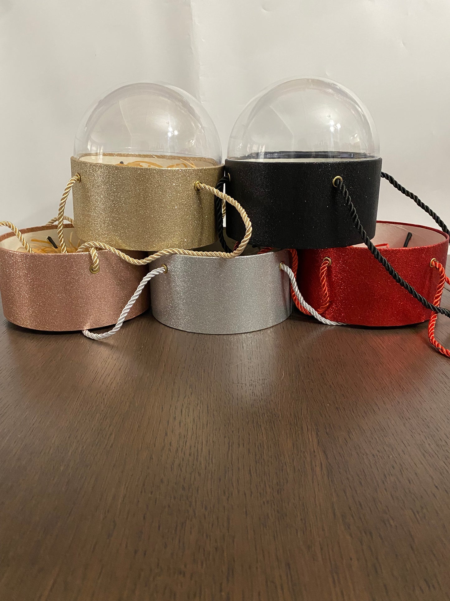 Black Glitter Acrylic Dome Flower Box