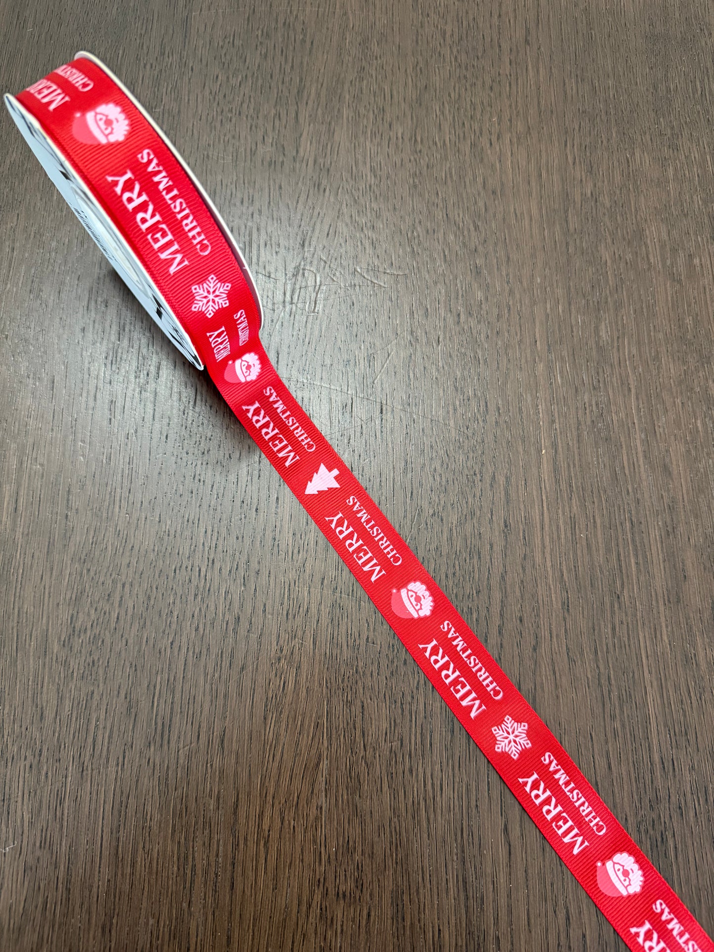 -GREEN- Merry Christmas Printed Polyester Ribbon