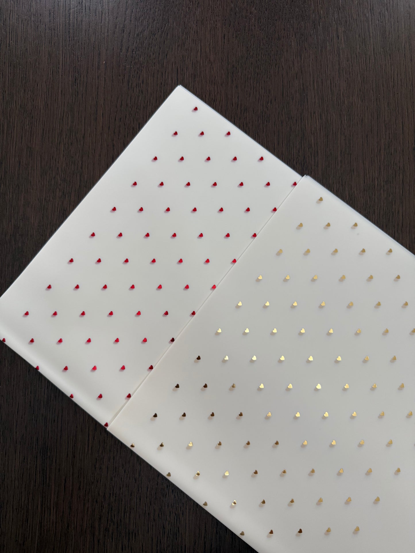P.HXQ-003GD Sheer White/Red Mini Hearts Printed Wrapping Paper