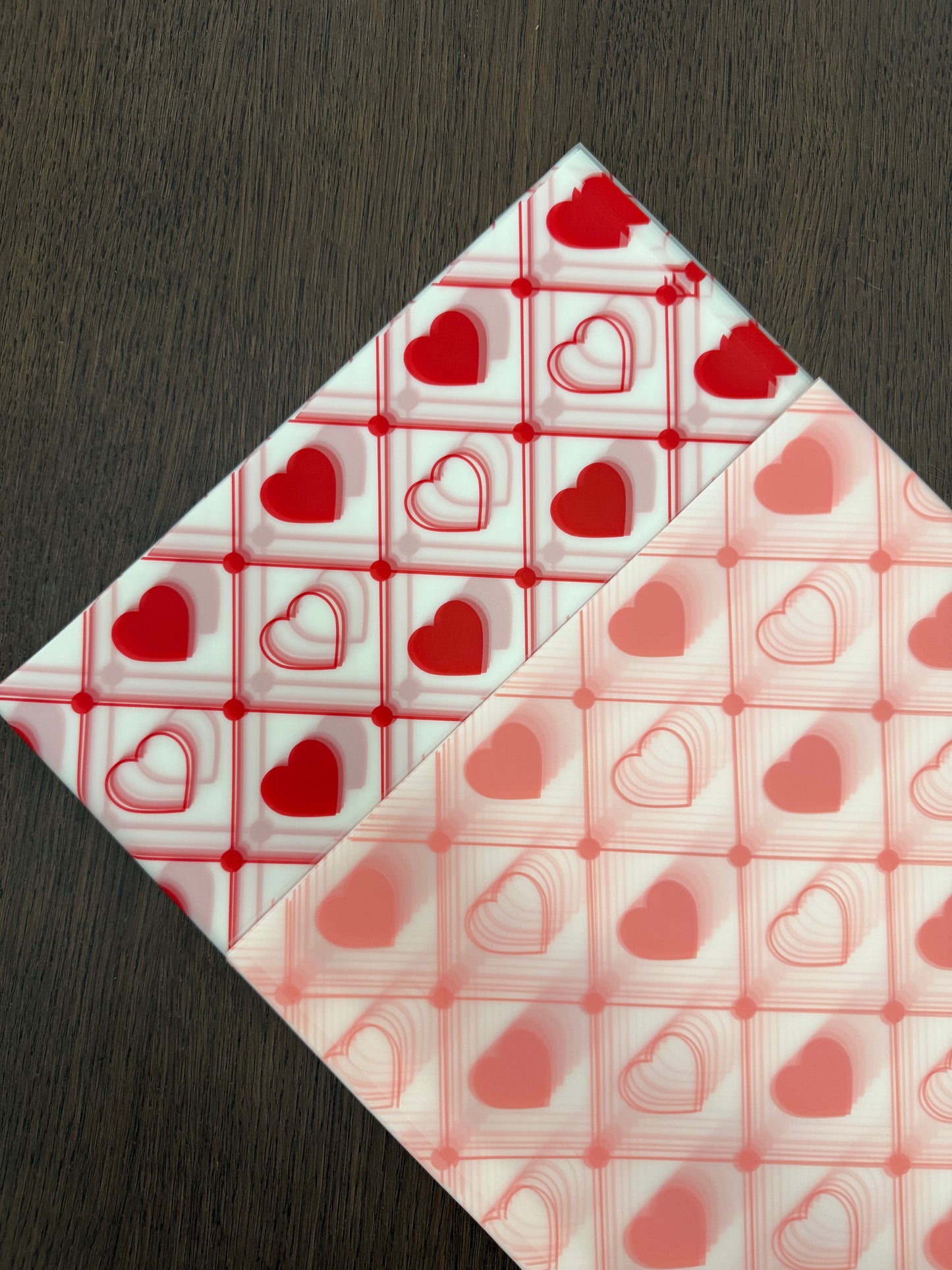 P.AXFS Pink Semi-Transparent Heart Wrapping Paper