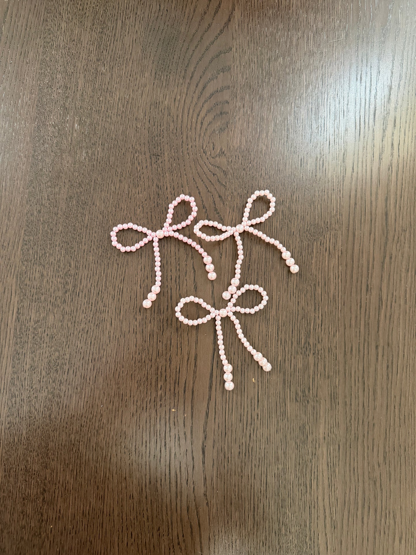 6pc L Pink Small Pearl Bow Bouquet Accessory