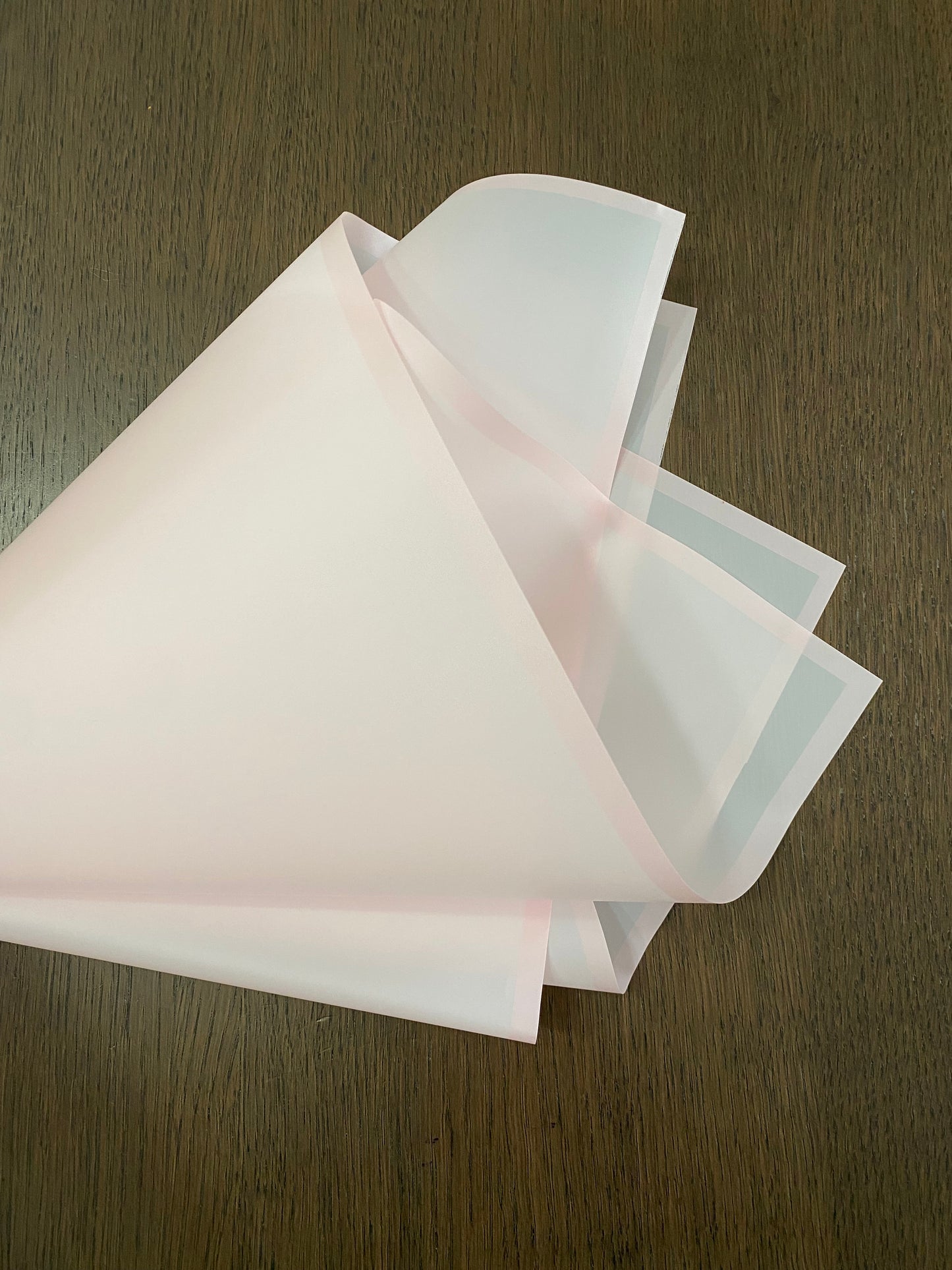 Frosted Pink/ Pink Border Wrapping Paper