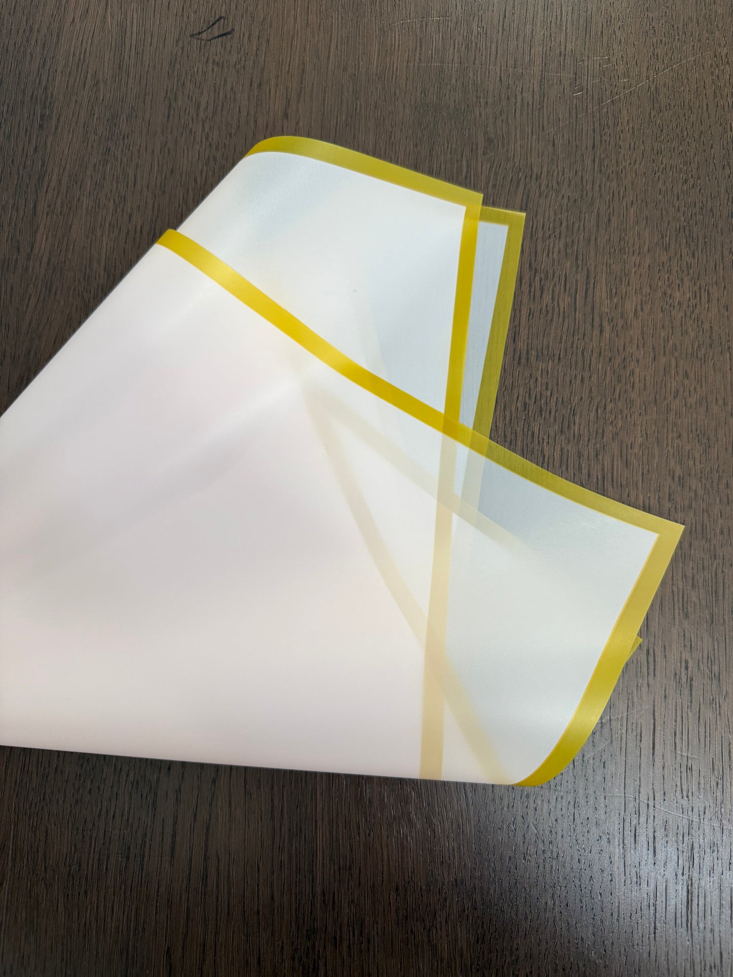 P.GDM-B Frosted Pink/Gold Border Wrapping Paper