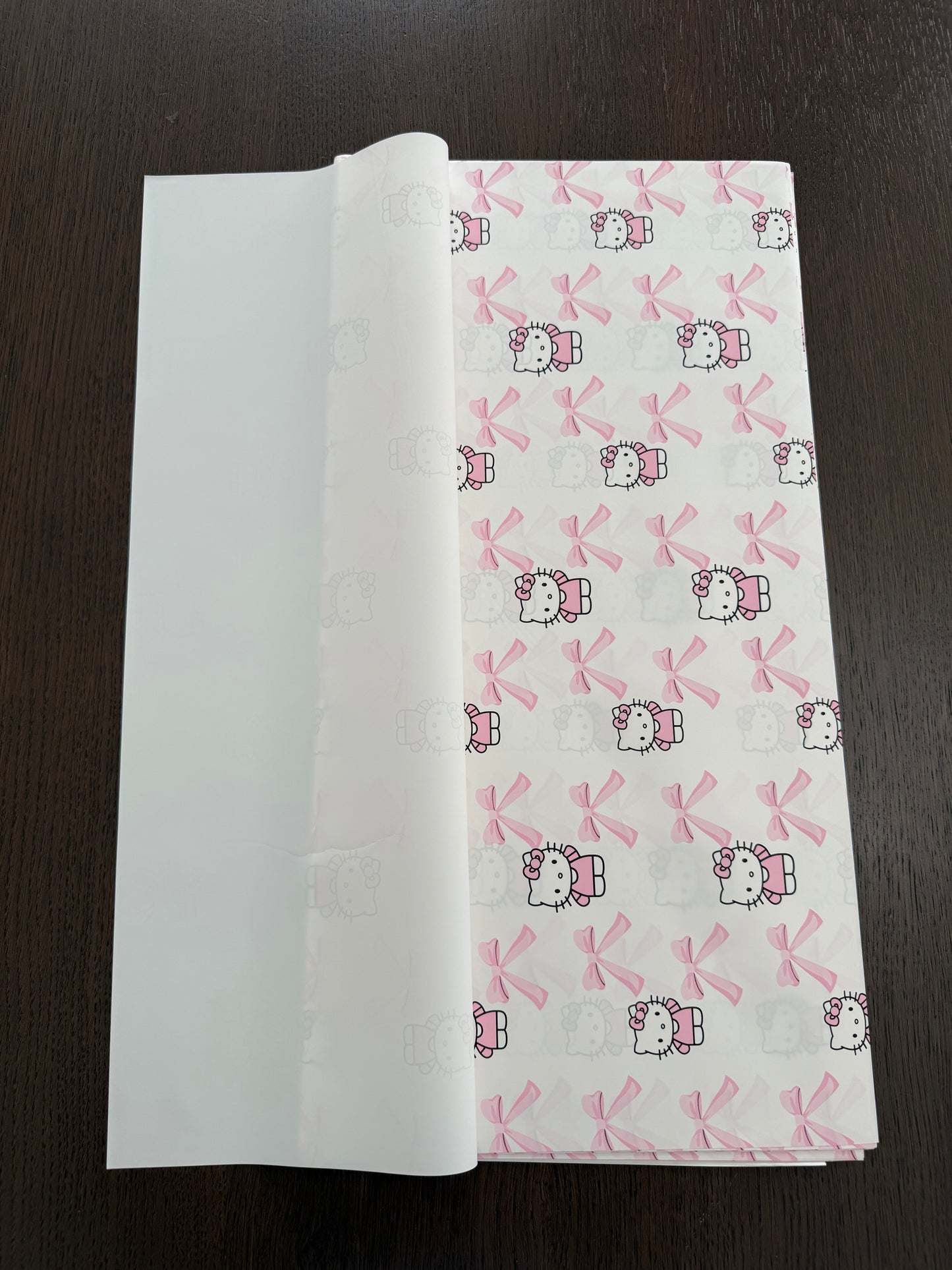 White Bow-Cat Wrapping Paper