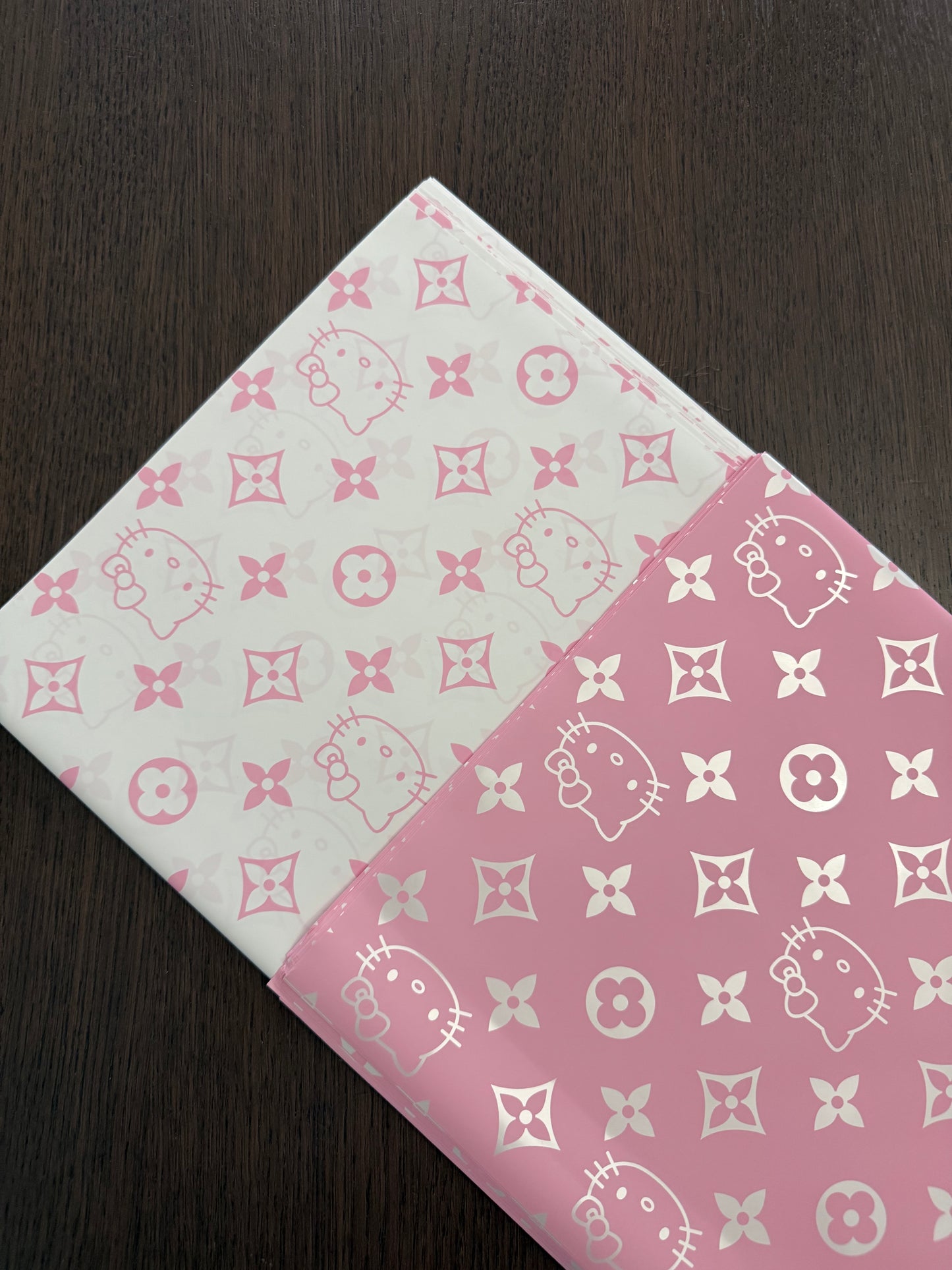 Pink Clover-Cat Wrapping Paper