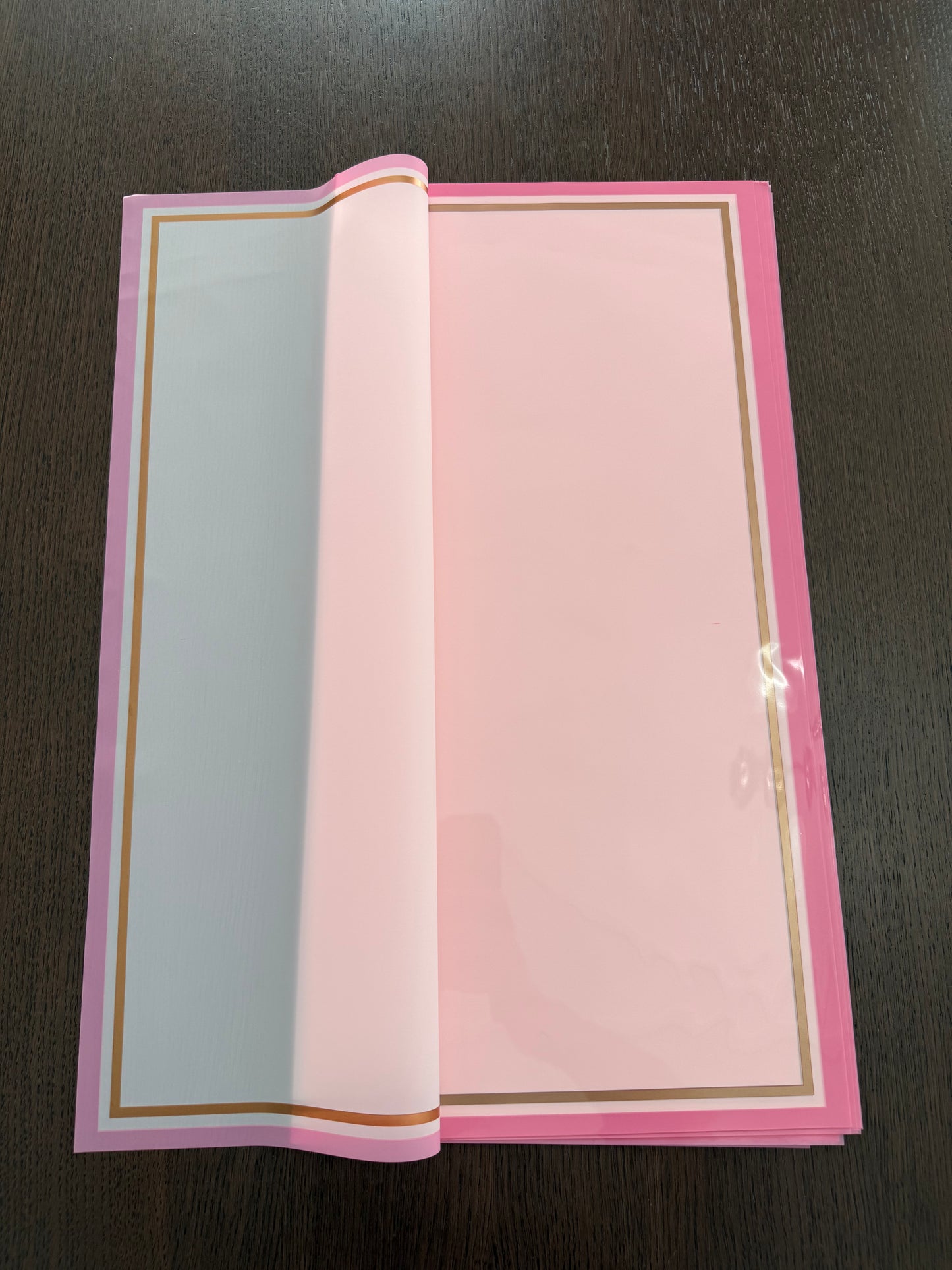 P.SJZCMGJ- Frosted Light Pink /Rose Gold Border Wrapping Paper-