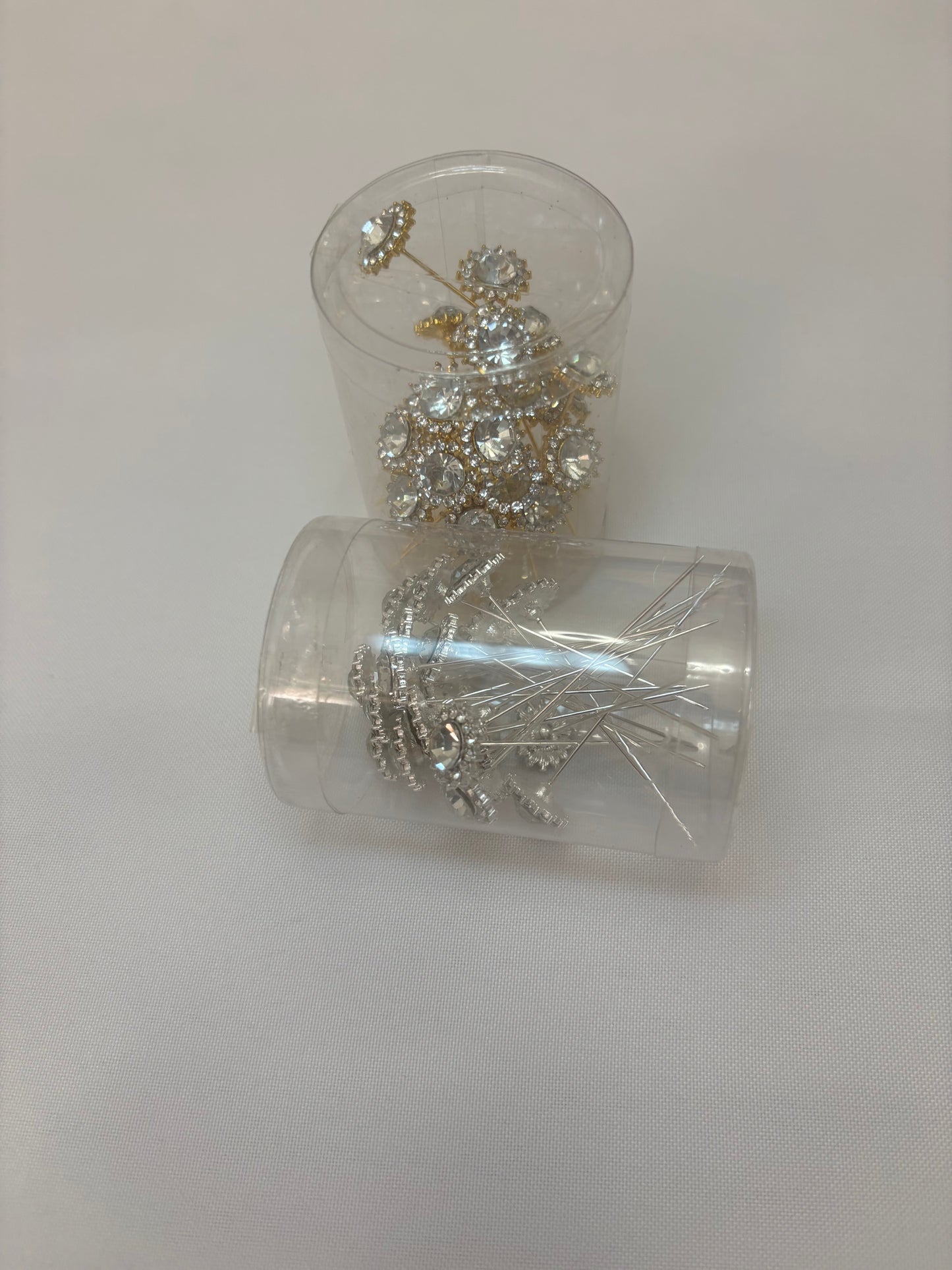 Silver Crystal Flower Pins Accessory