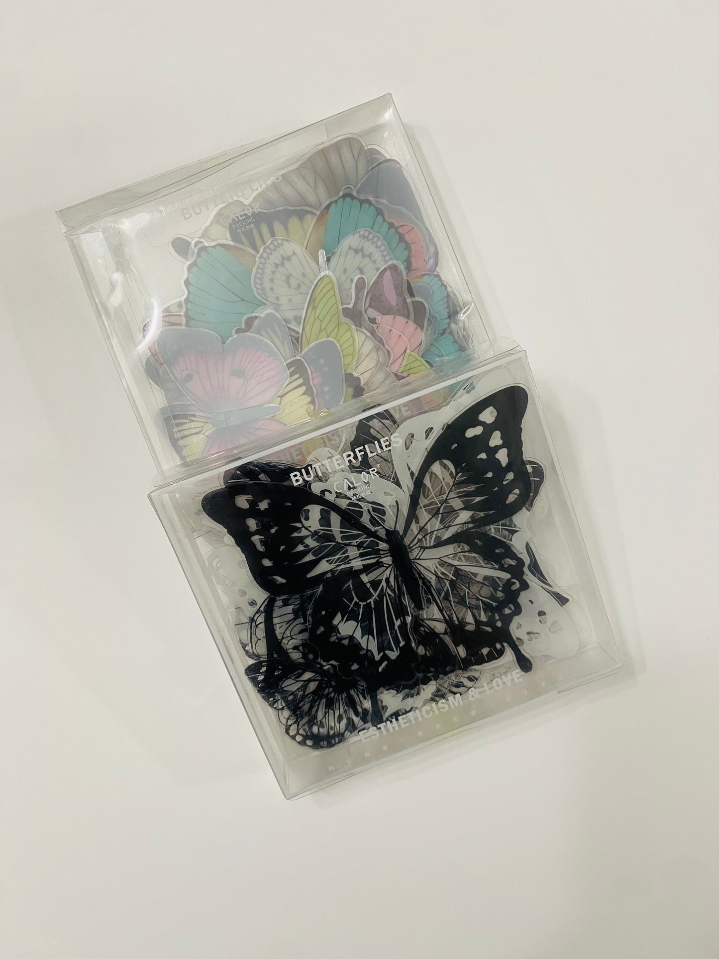 Black & White Plastic Butterflies For Bouquets