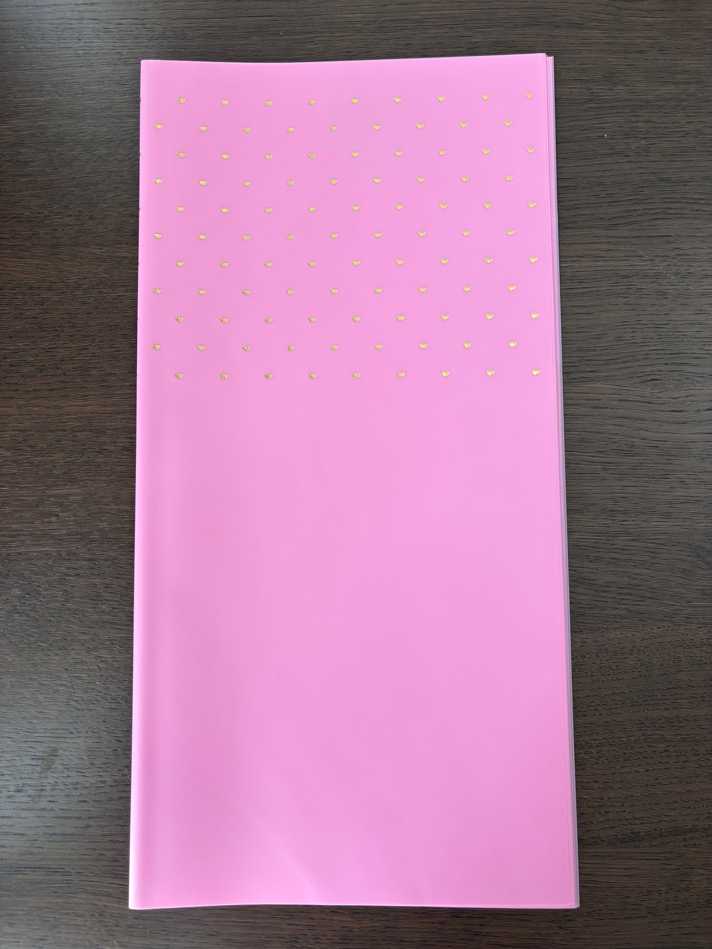 Sheer Pink w/ Gold Mini Hearts