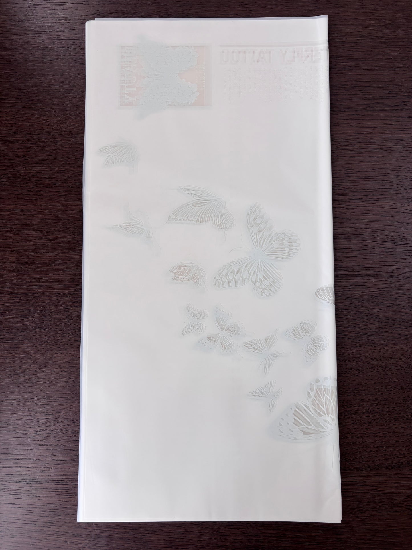 Sheer White Butterfly Print