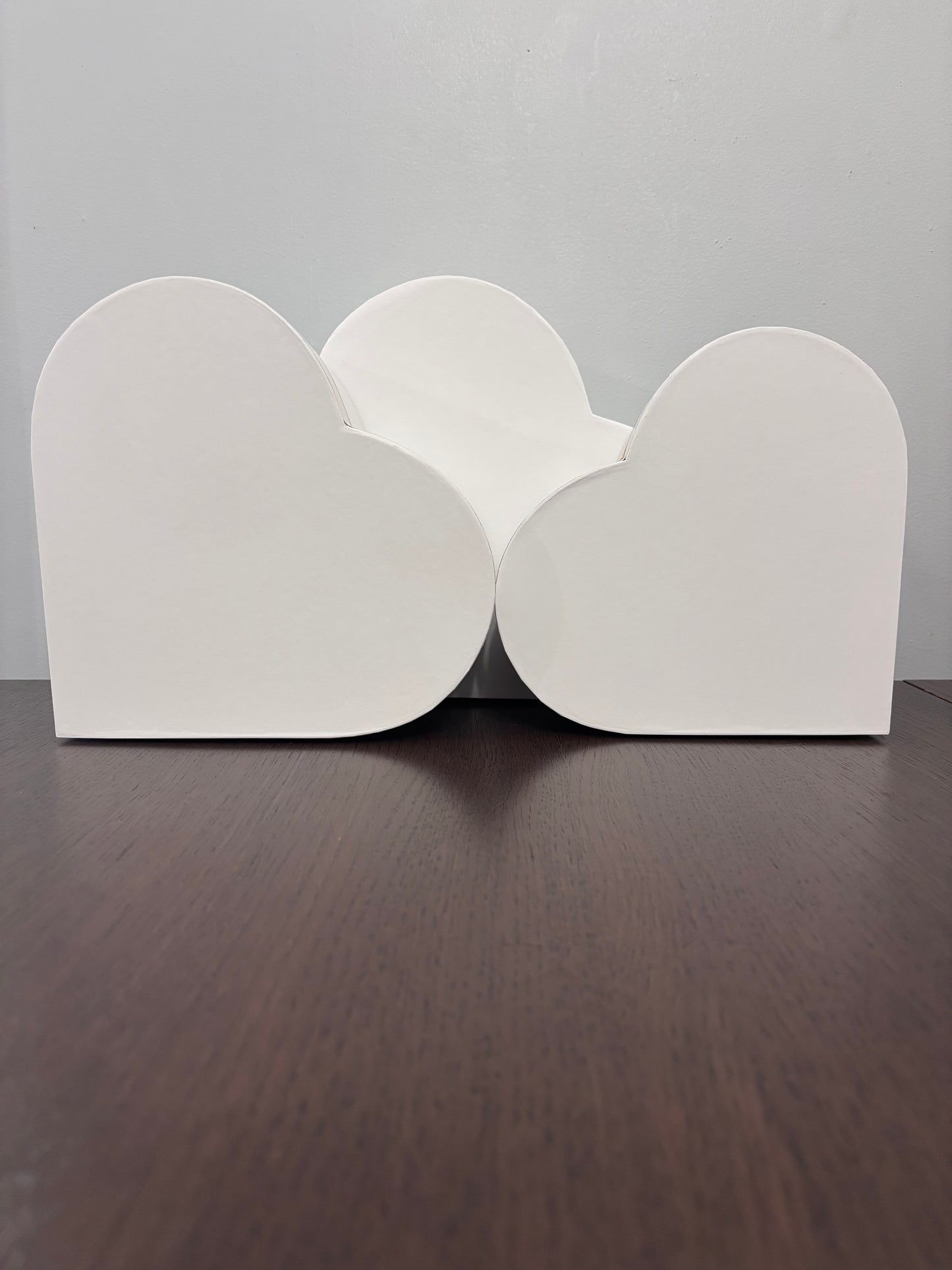 3 PC Set White "Flowers" Heart Box
