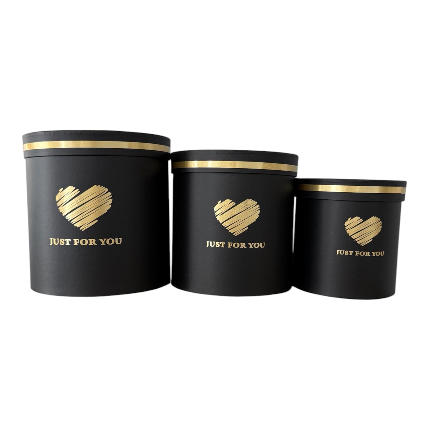 3pc Set Black -Just For You- Flower Box