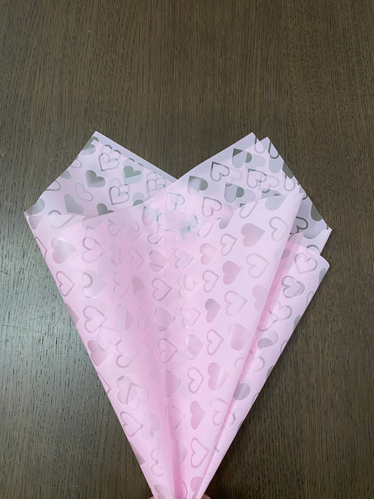 Semi-Transparent Heart Printed Wrapping Paper