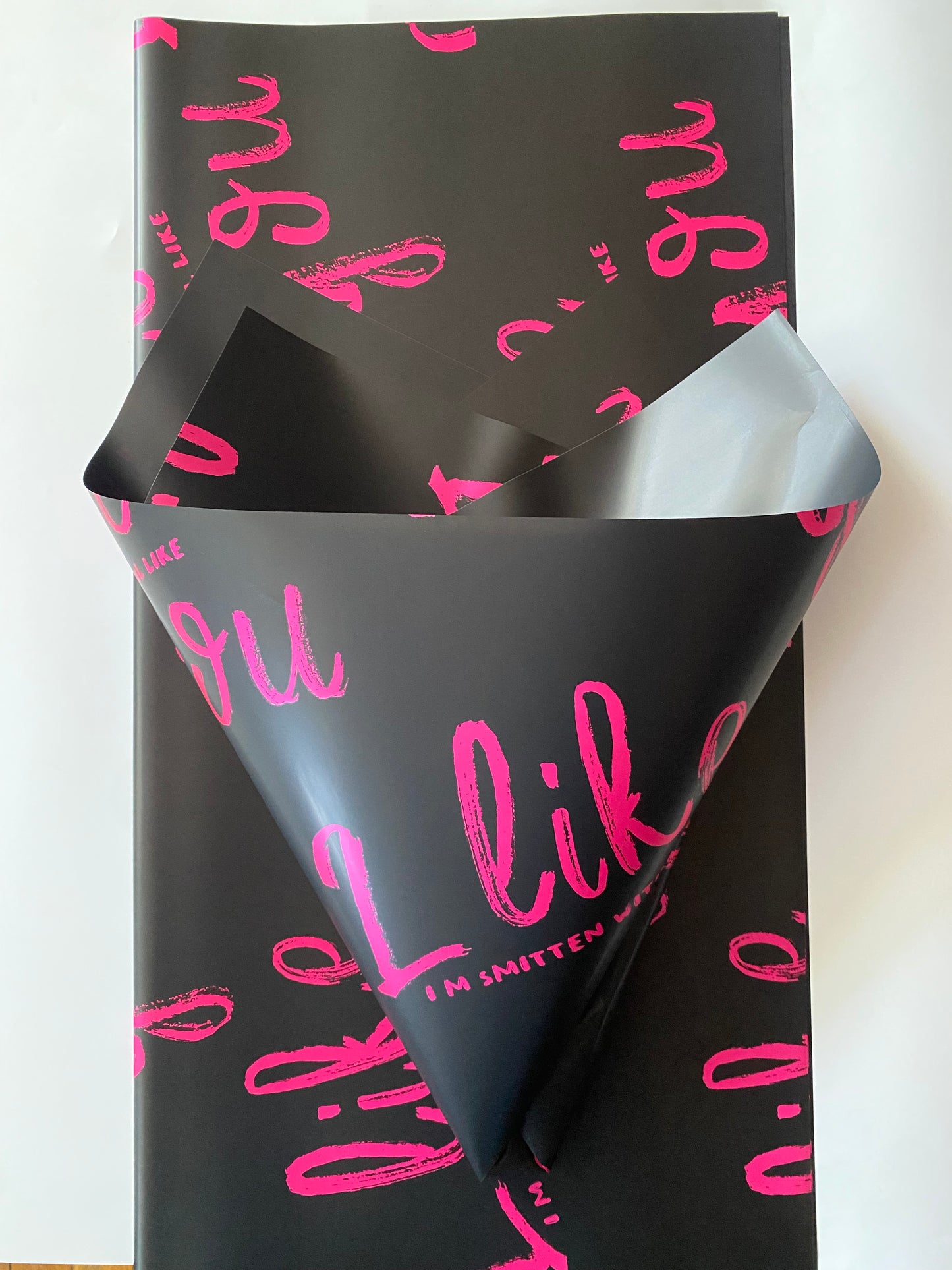 Black “I like you” Wrapping Paper