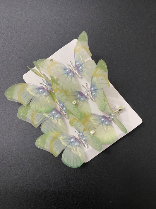Green 3D Butterfly Clip