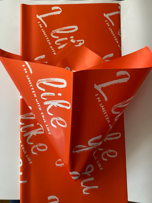 Orange “I like you” Wrapping Paper
