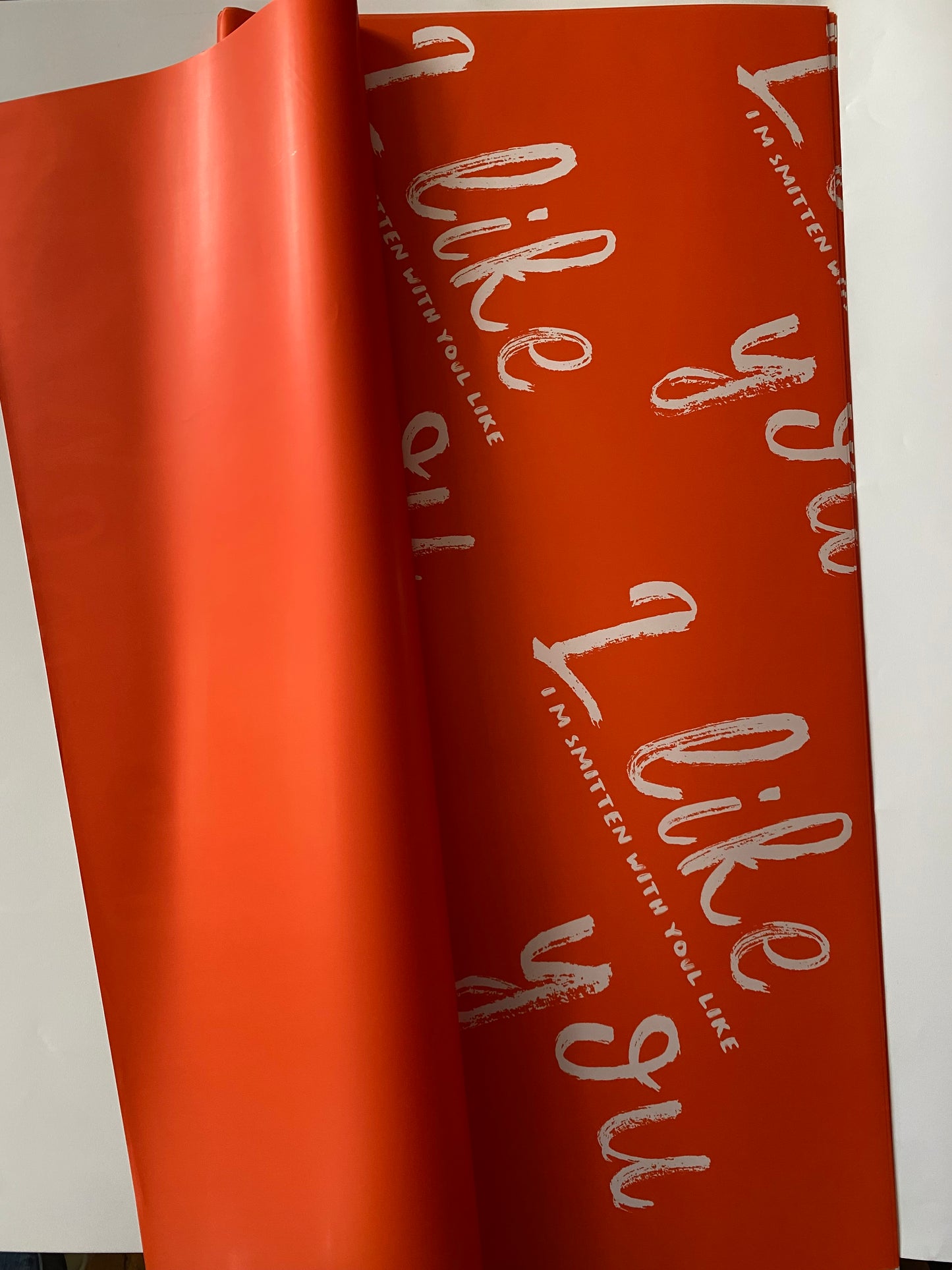 Orange “I like you” Wrapping Paper