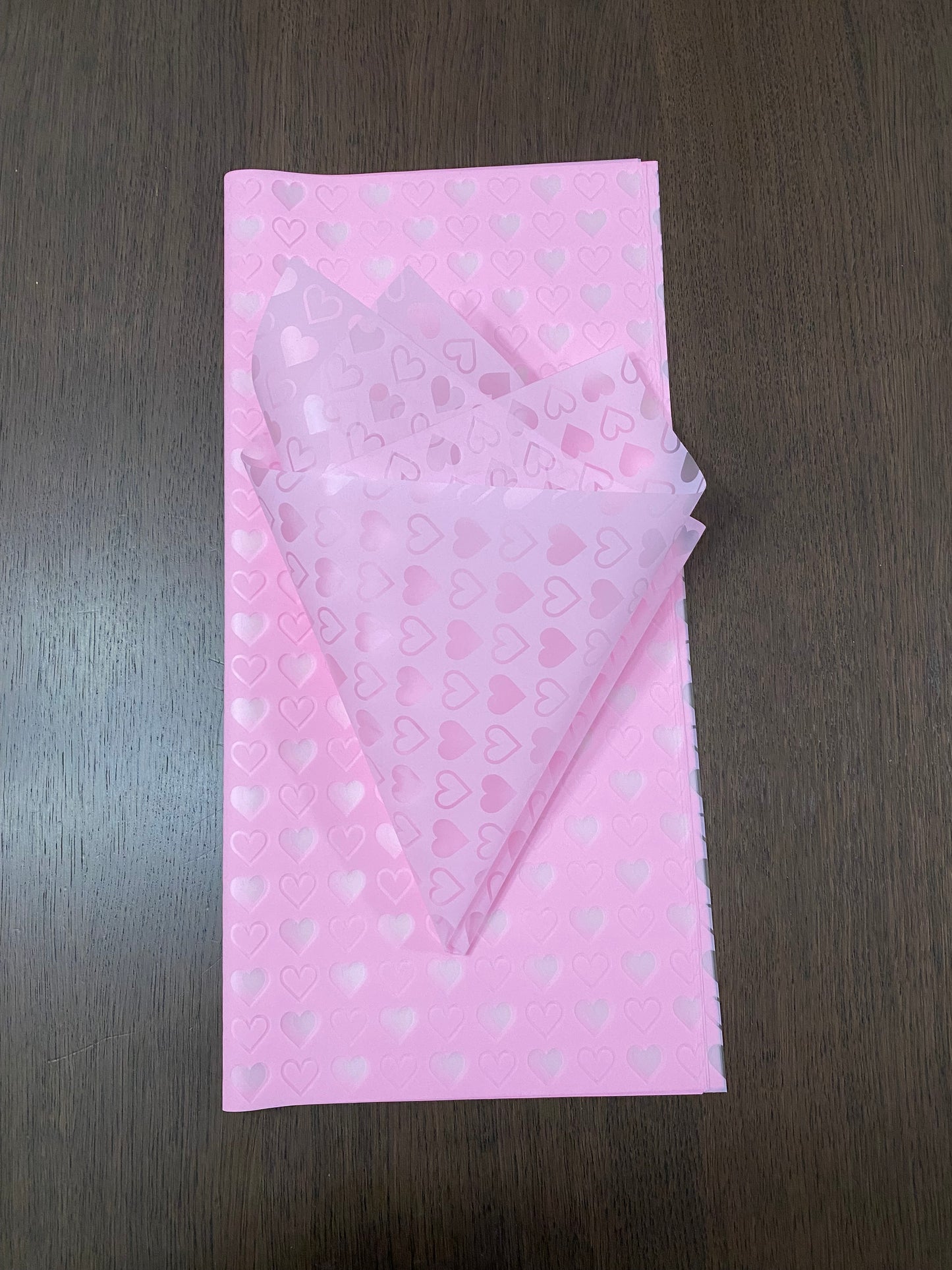 Semi-Transparent Heart Printed Wrapping Paper