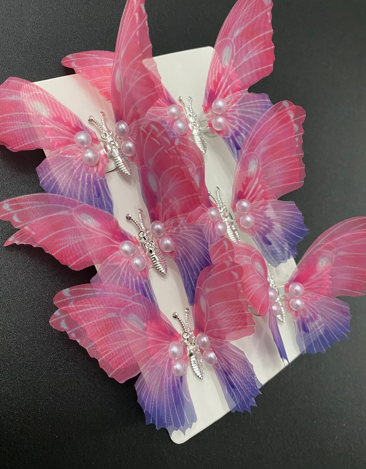 Purple 3D Butterfly Clip