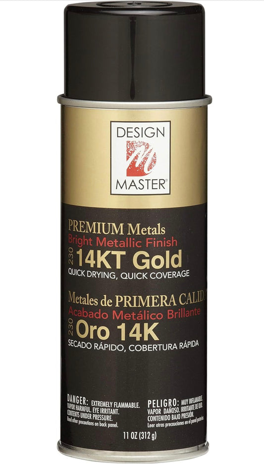 Spray Paint Design Master Design MSTR Metallic 14KT, 11 Ounce (Pack of 1), 14 KT Gold