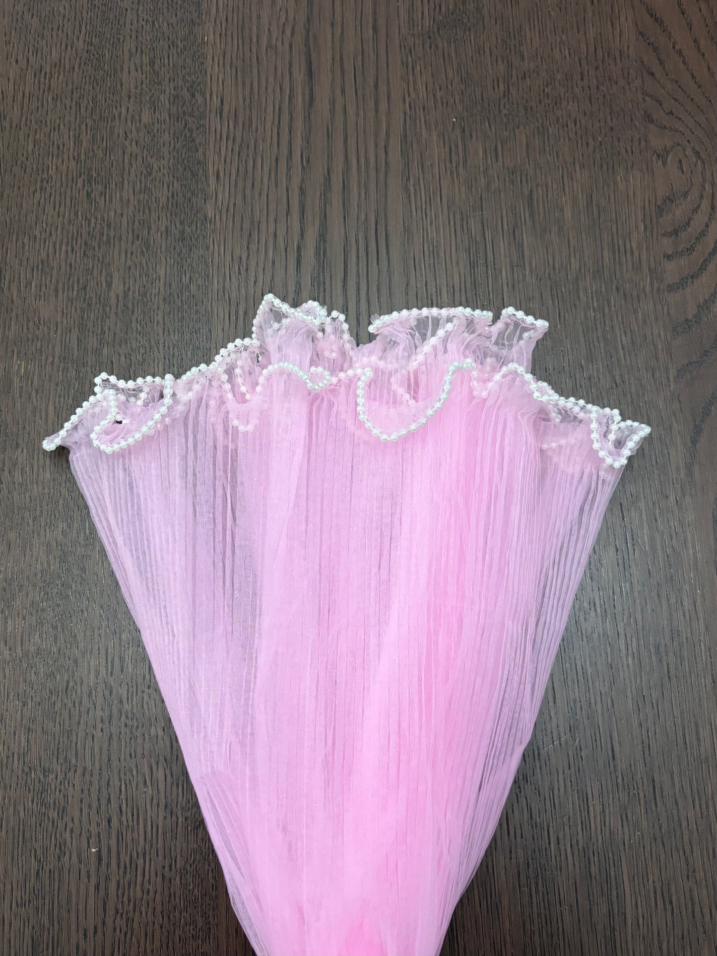 Light Pink Mesh With pearls
