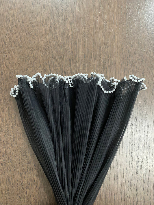Black Mesh with Pearls