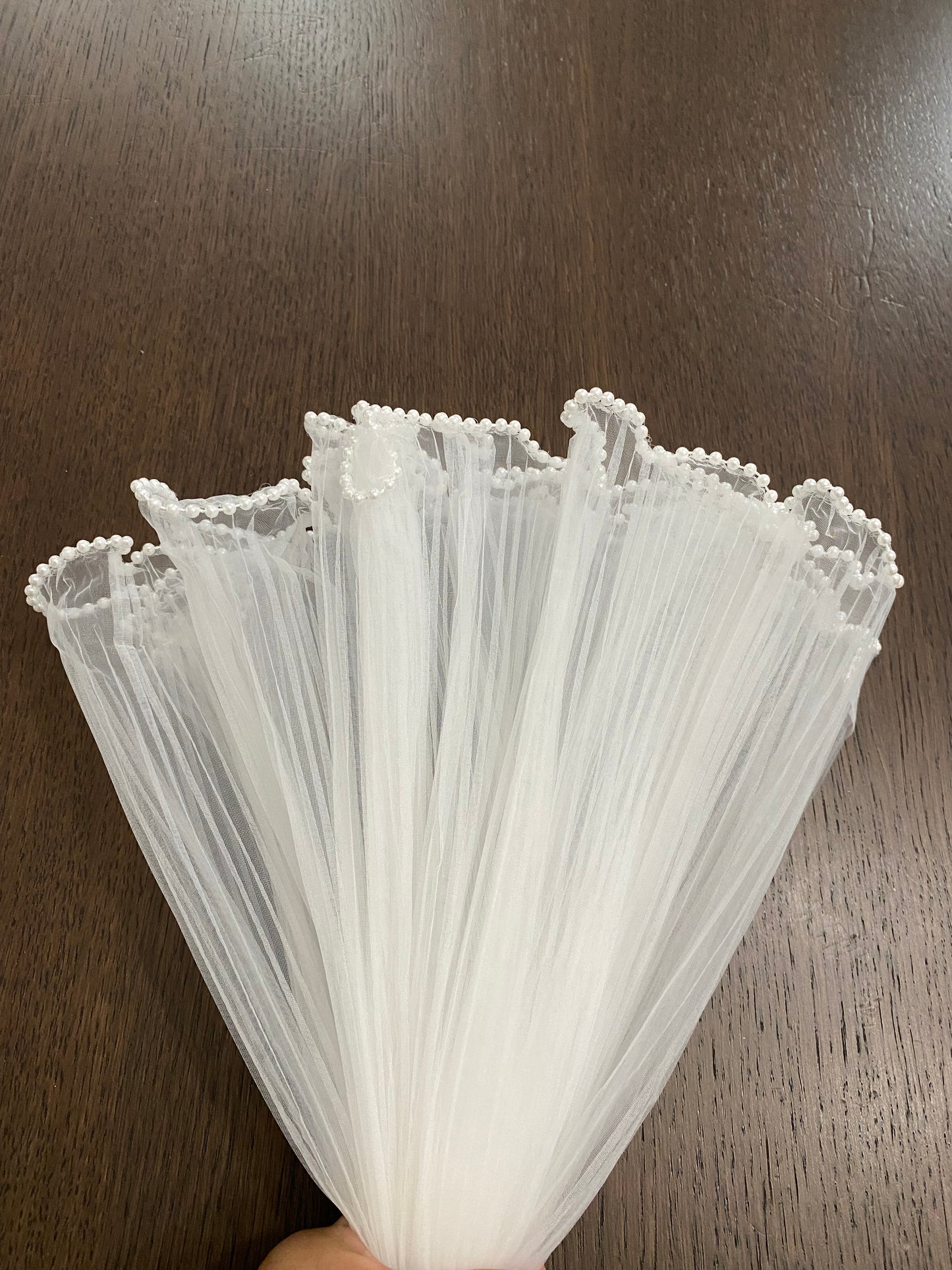 White Mesh with Pearls