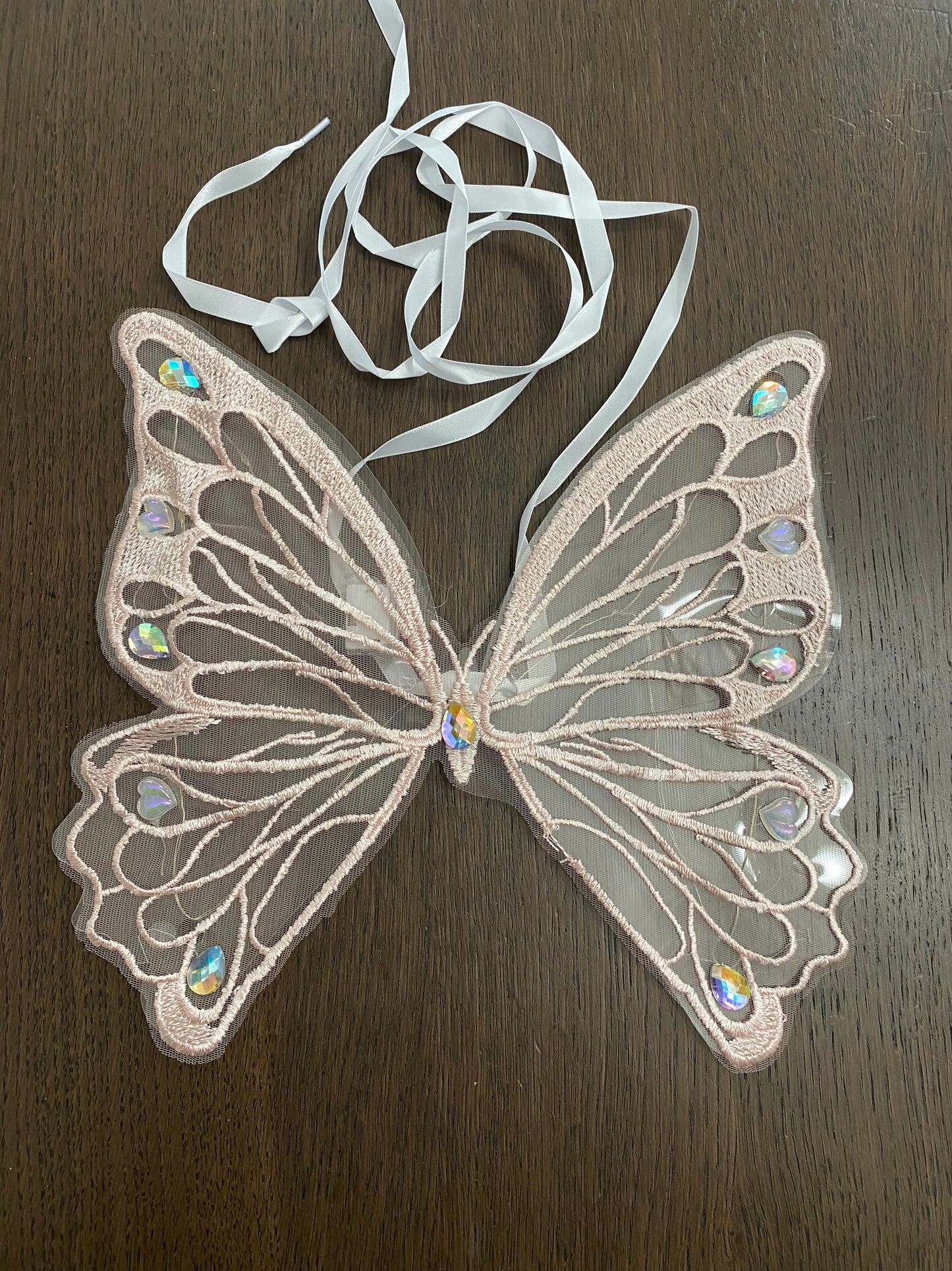 Pink Lace Butterfly Wings with LED Lights