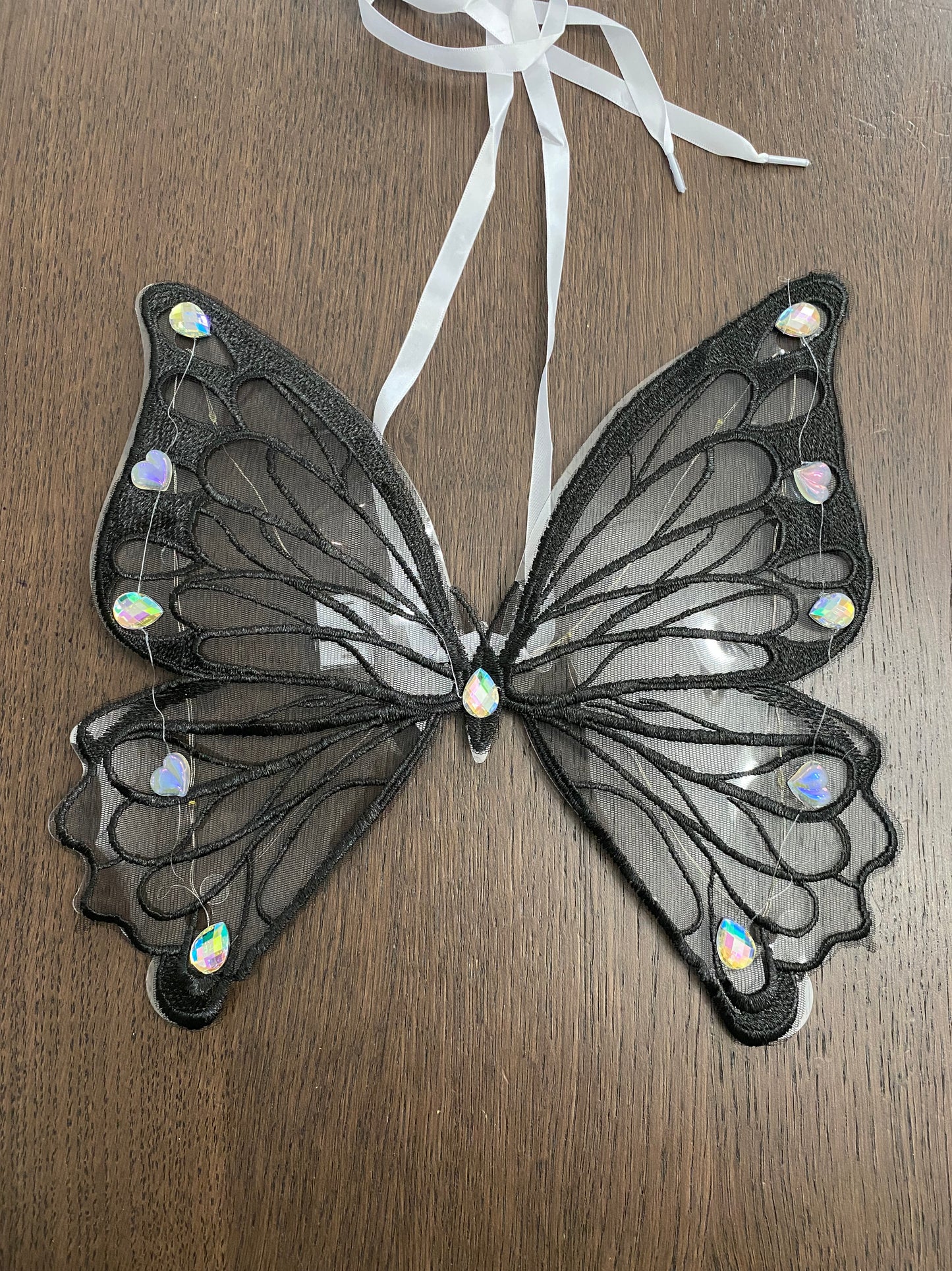 Black Lace Butterfly Wings with LED Lights