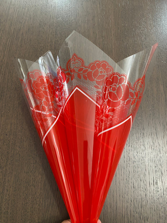 Red Rose Lace Print Wrapping Paper