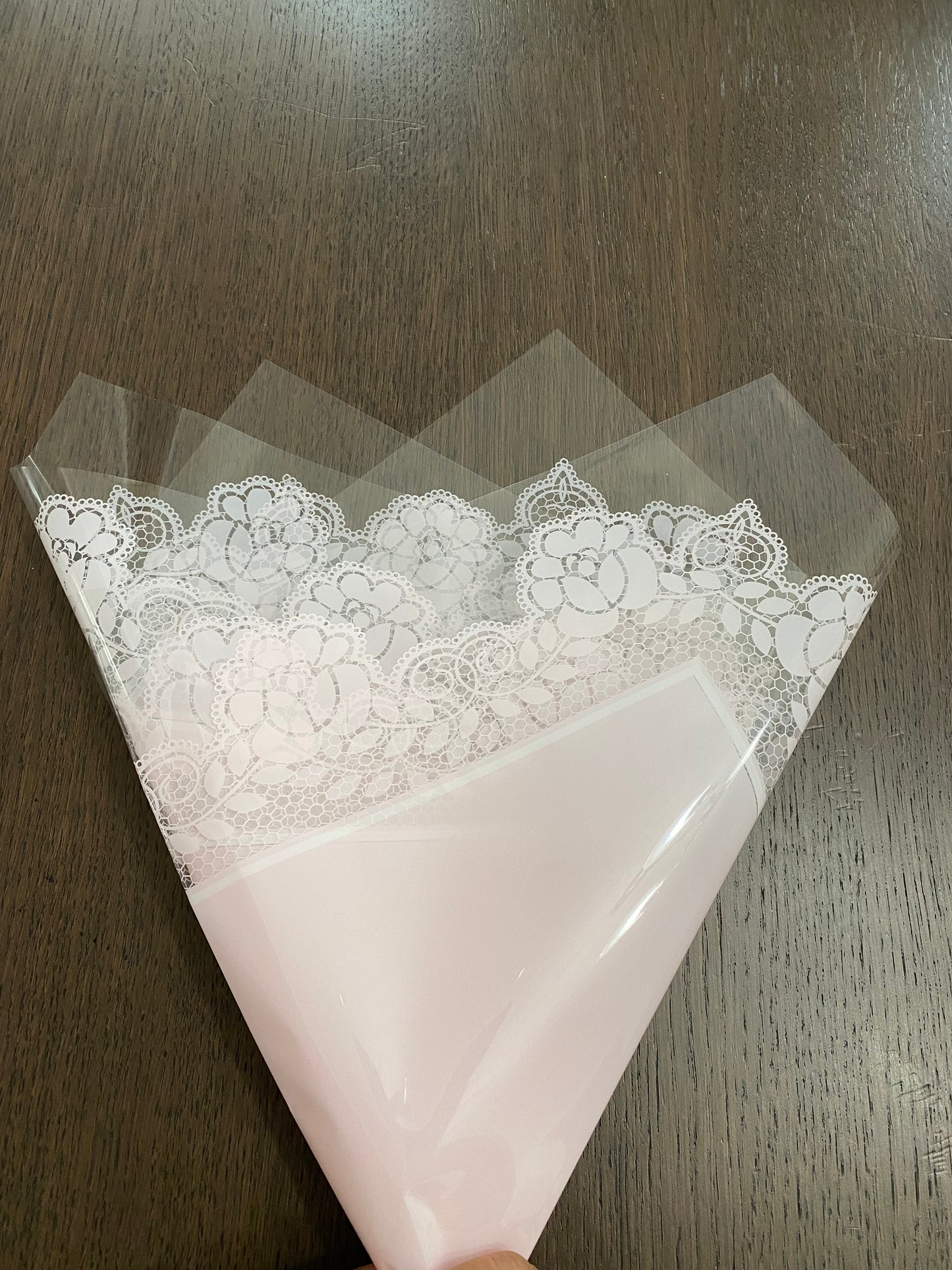 Pink Rose Lace Print Wrapping Paper