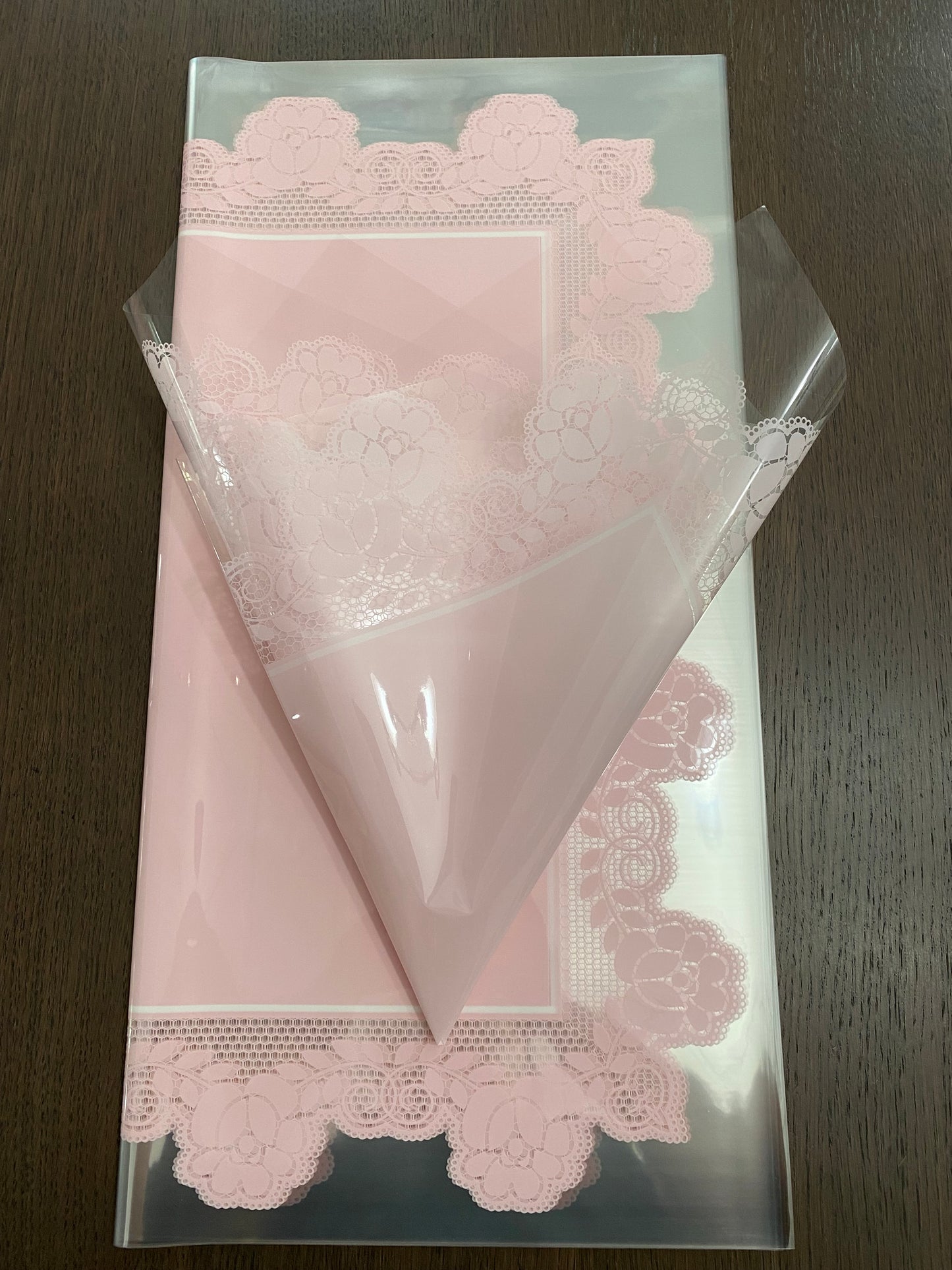 Pink Rose Lace Print Wrapping Paper
