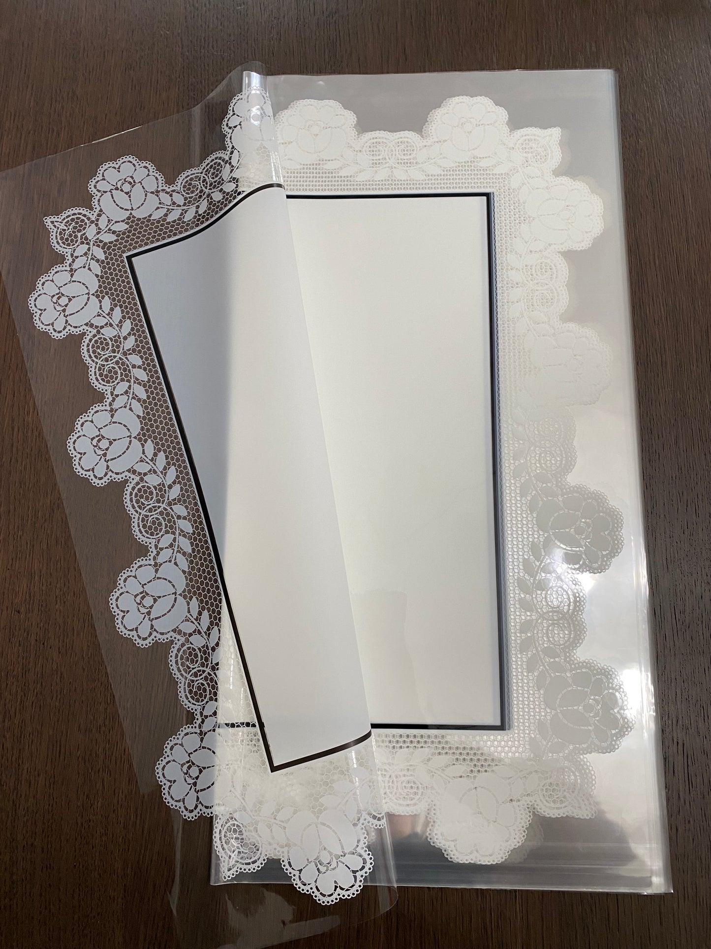 White Rose Lace Print Wrapping Paper