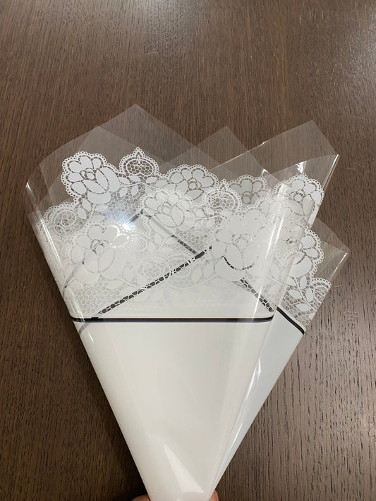 White Rose Lace Print Wrapping Paper