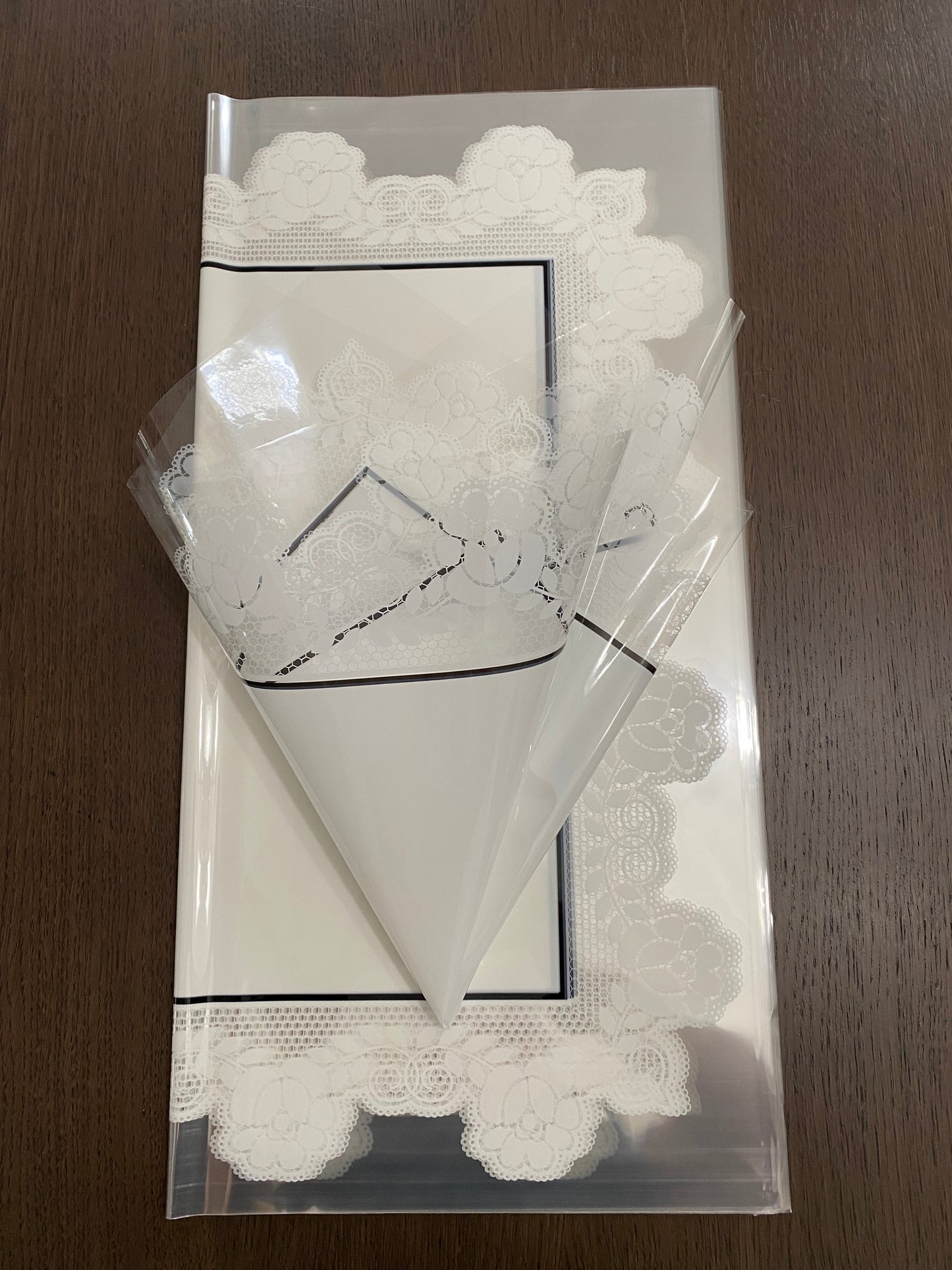 White Rose Lace Print Wrapping Paper