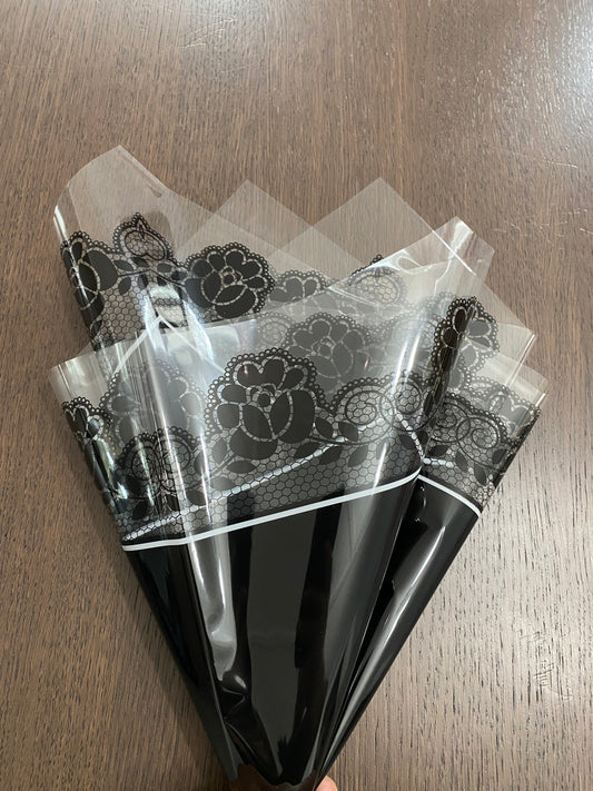 Black Rose Lace Print Wrapping Paper