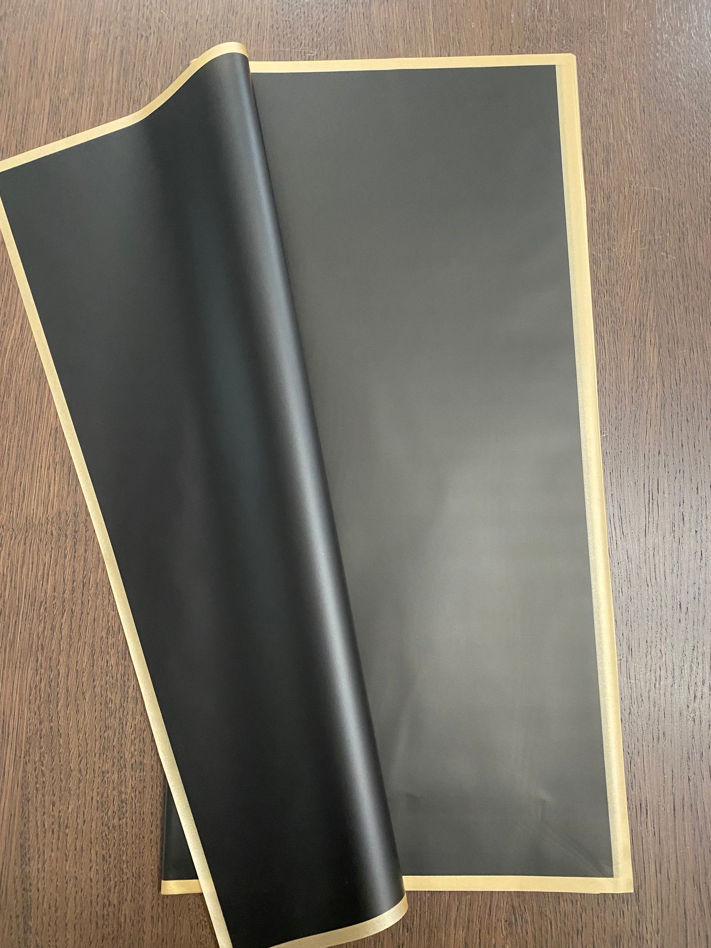Black Gold Border Wrapping Paper