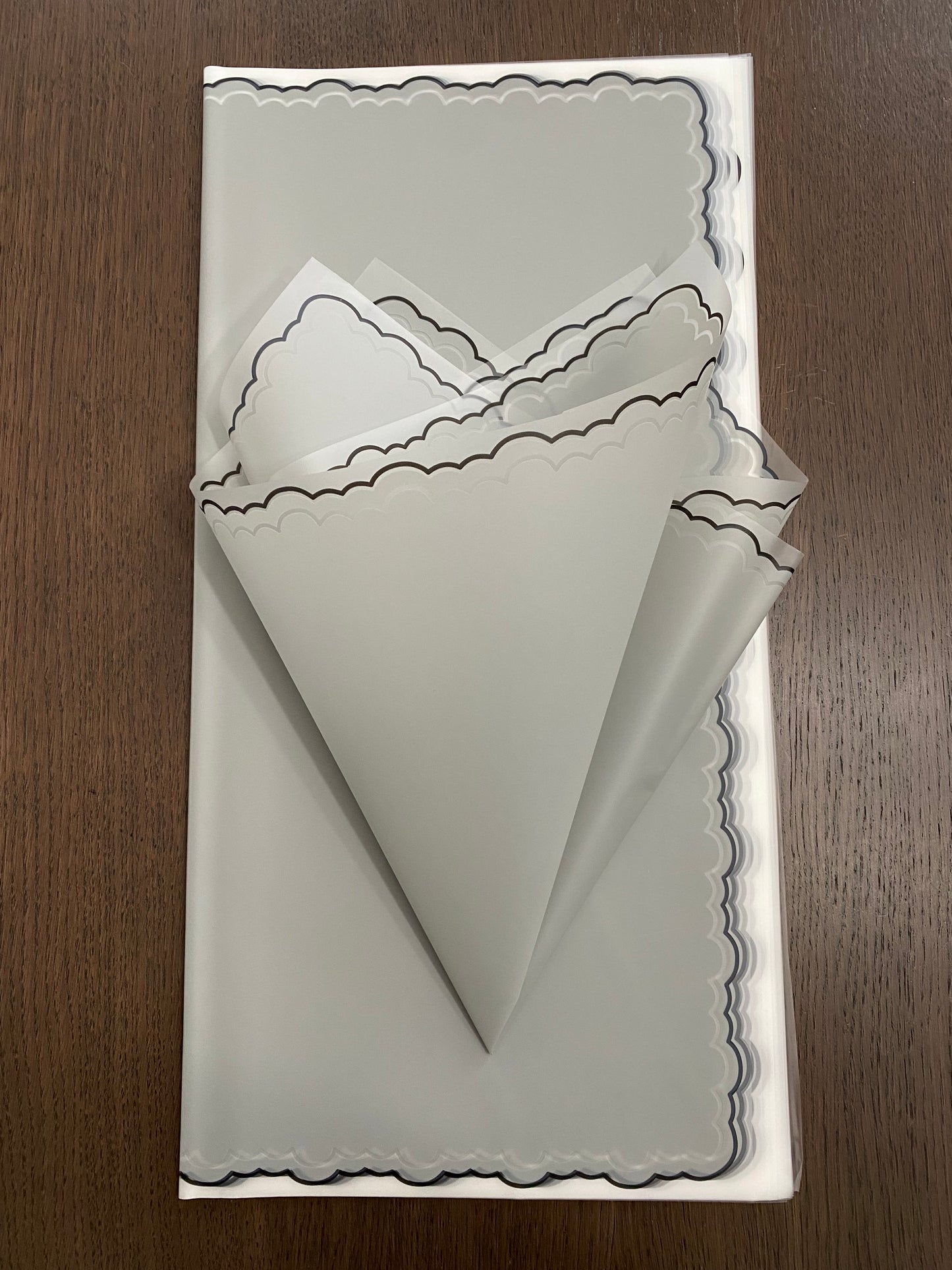 Grey Lace Flower Wrapping Paper #05