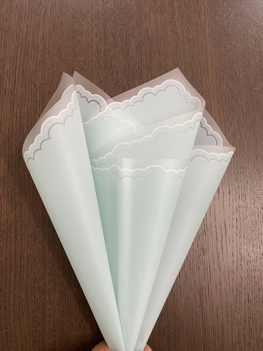 Blue Lace Flower Wrapping Paper #04