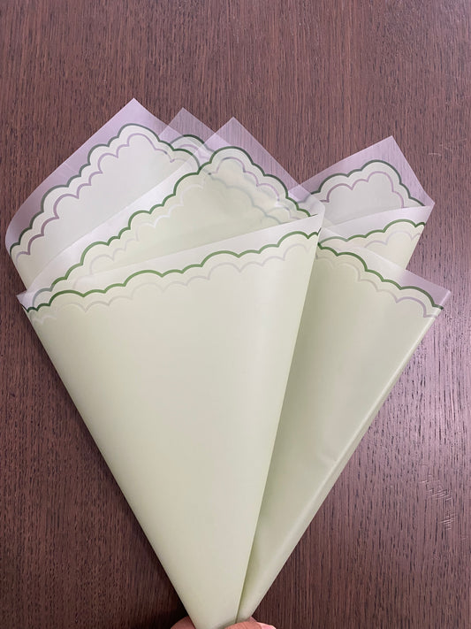 Basil Green Lace Flower Wrapping Paper#09
