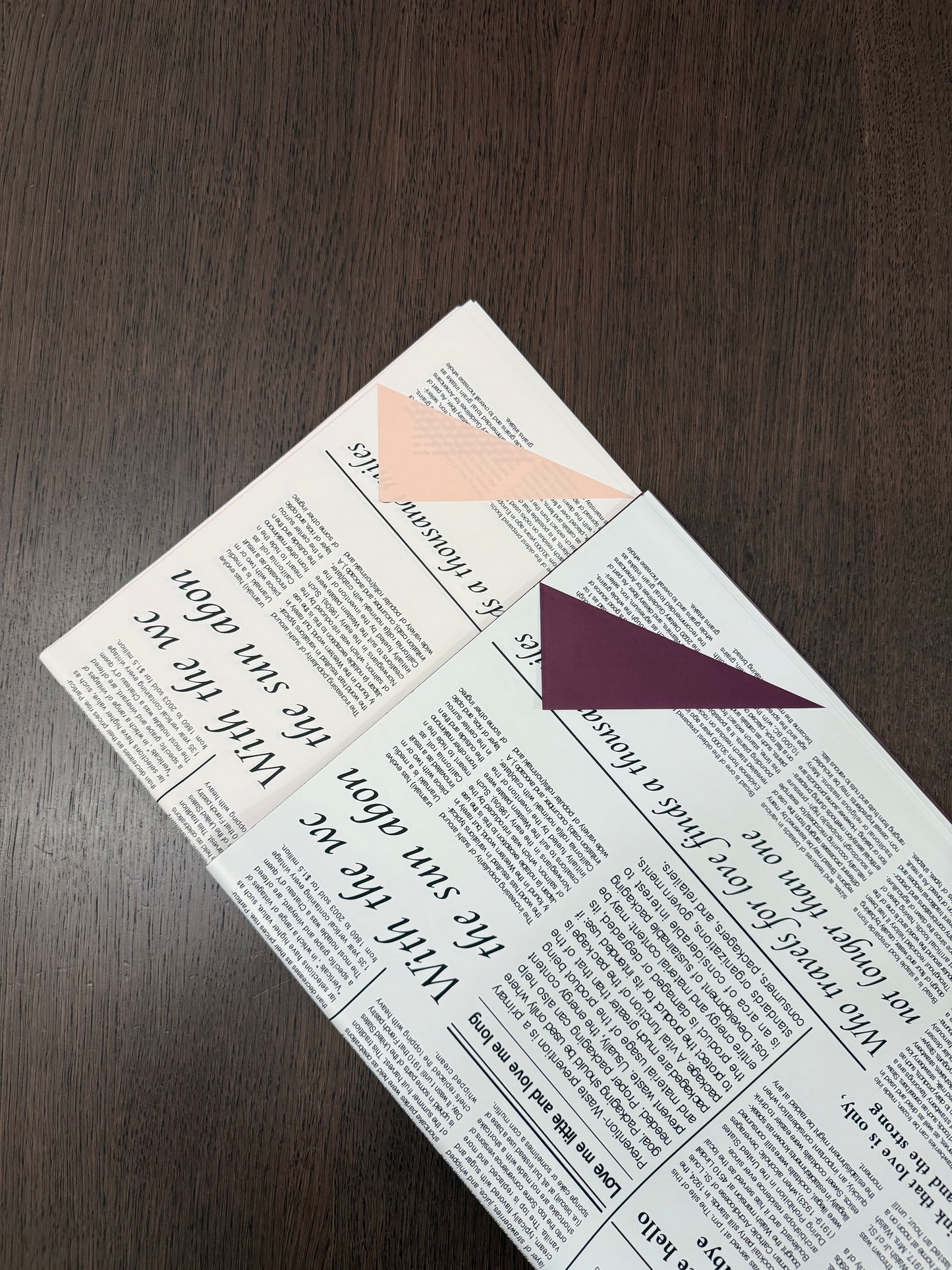 Pink Newspaper Style Wrapping Paper
