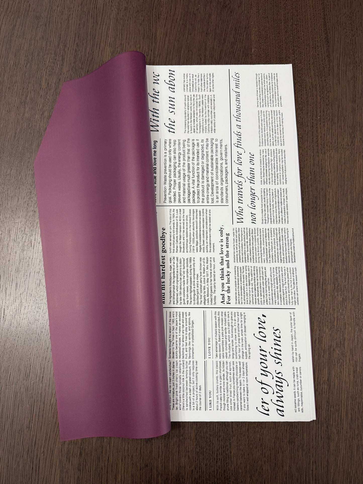 Burgundy Newspaper Style Wrapping Paper