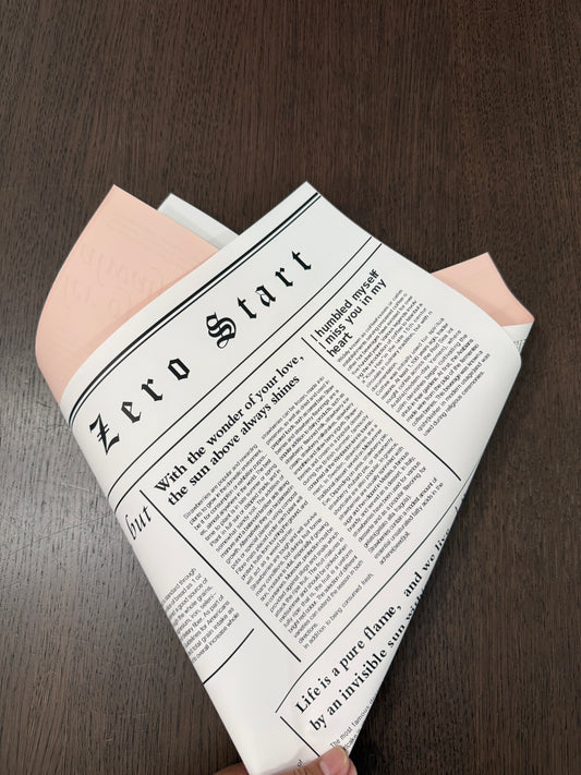 Pink Newspaper Style Wrapping Paper