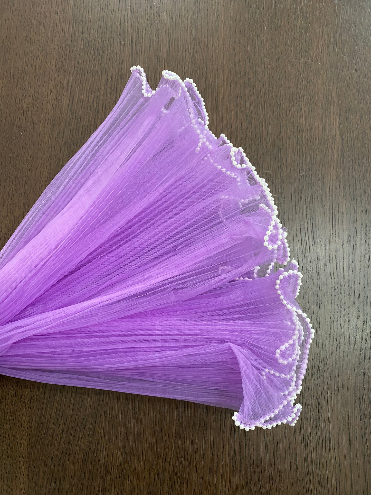 Purple Mesh with Pearls