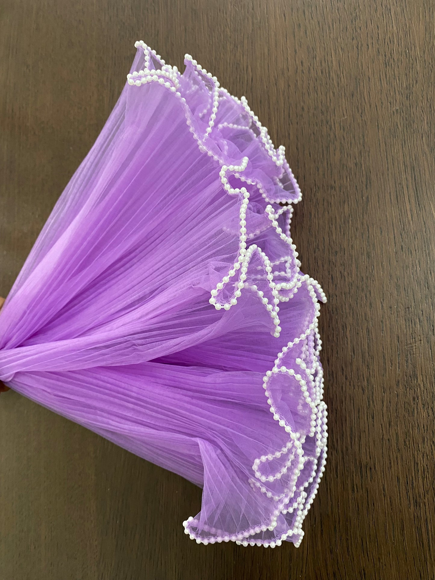 Purple Mesh with Pearls